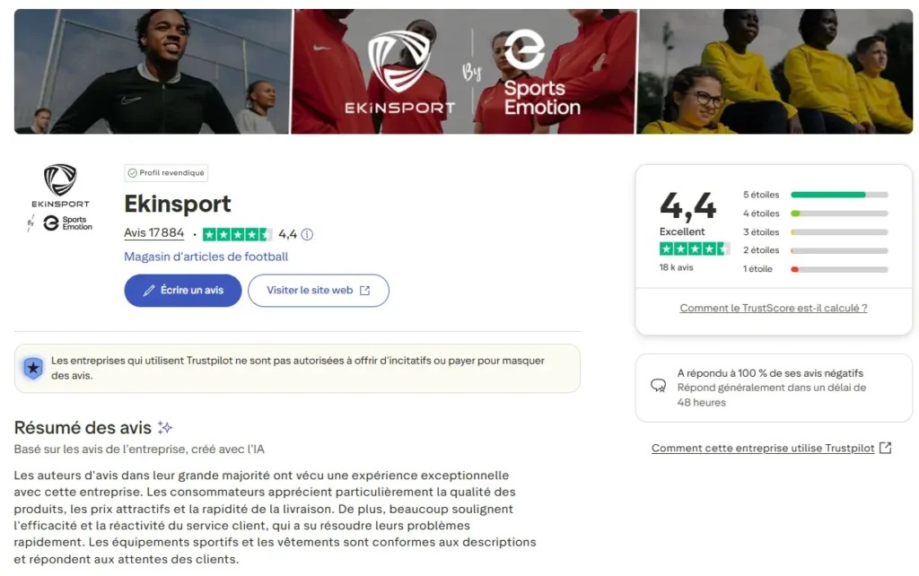 ekinsport avis trustpilot