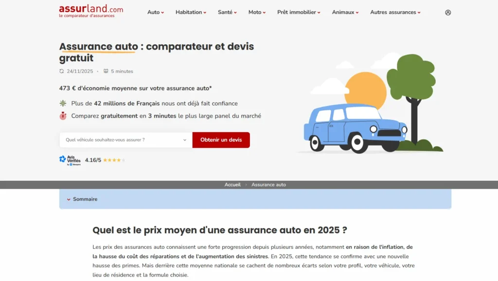 Assurland Auto : comparateur et devis gratuit pour économiser assurland auto
