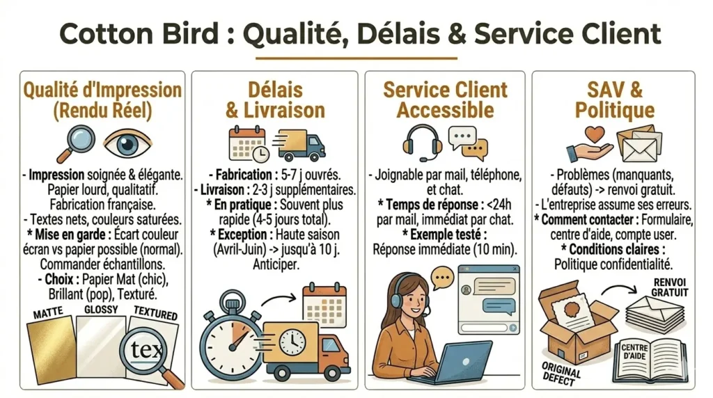 cotton bird qualité delai