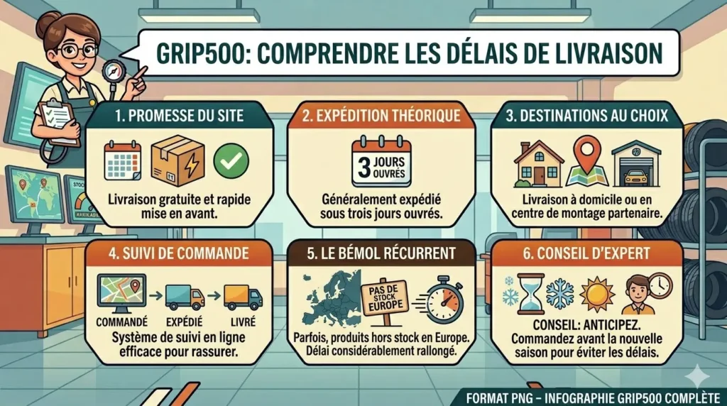 grip500 délai de livraison