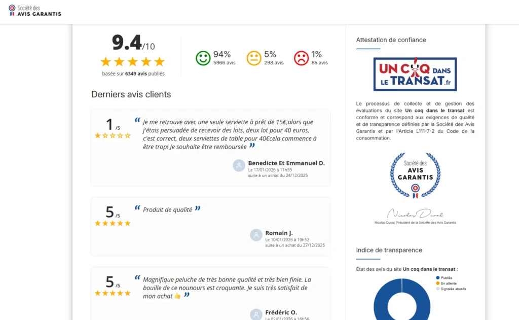 avis un coq dans le transat