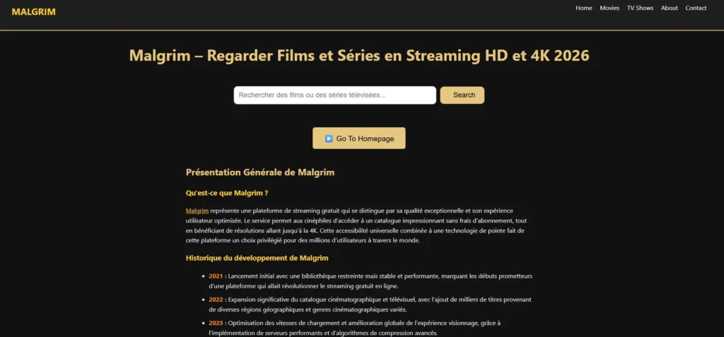 Malgrim : accès, légalité, VF et films disponibles malgrim